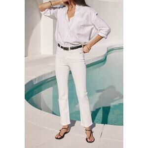 AYR The Pop Straight Leg Jeans Salt Water White Size 31 27.5” Inseam Made in LA
